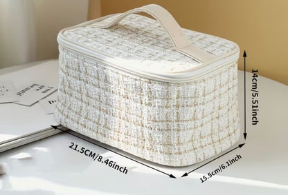 BLACK TOP HANDLE COSMETIC BAG