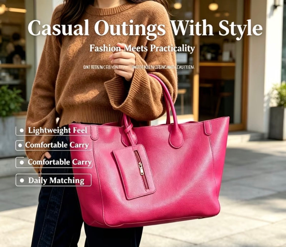 STYLISH ROSE RED TOTE BAG