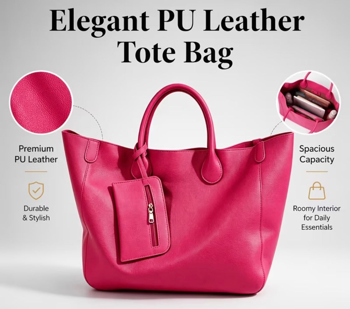 STYLISH ROSE RED TOTE BAG