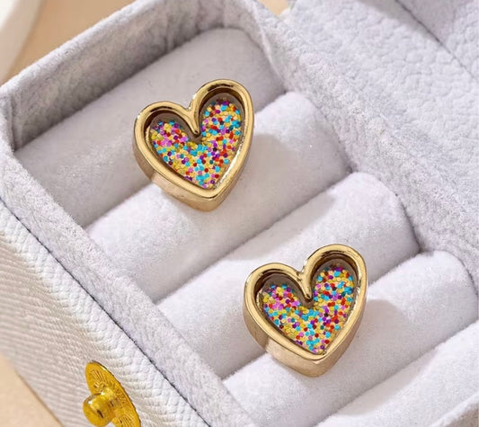 CONFETTI HEART EARRINGS