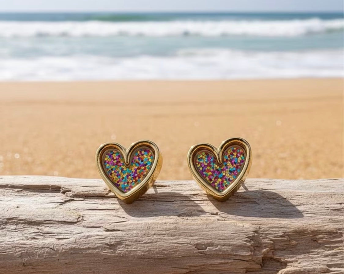 CONFETTI HEART EARRINGS