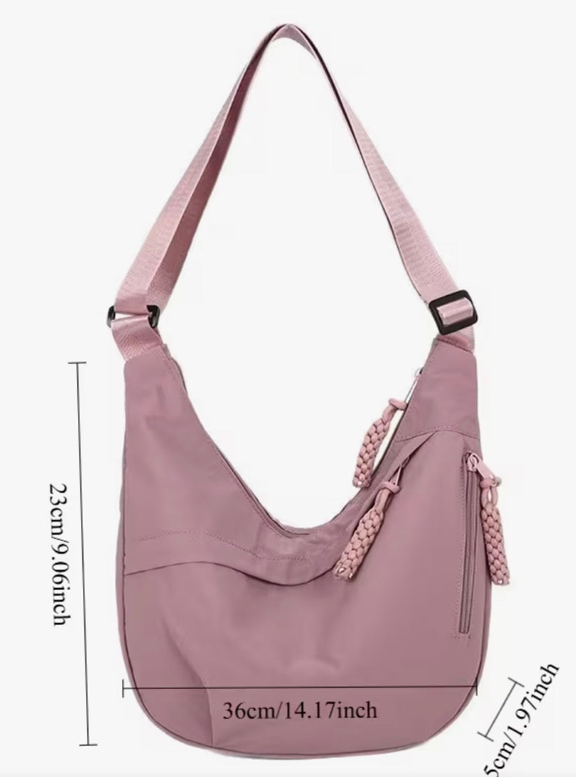 PINK NYLON CROSSBODY BAG