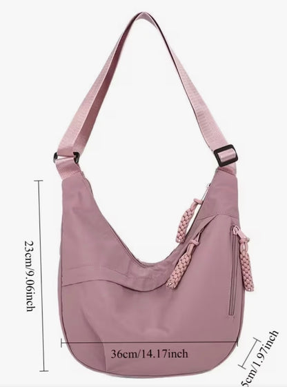 PINK NYLON CROSSBODY BAG