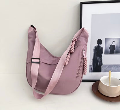PINK NYLON CROSSBODY BAG