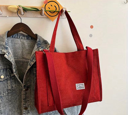 RED CANVAS HANDBAG/SHOULDER BAG
