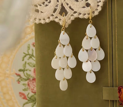 WHITE DANGLE DROP EARRINGS