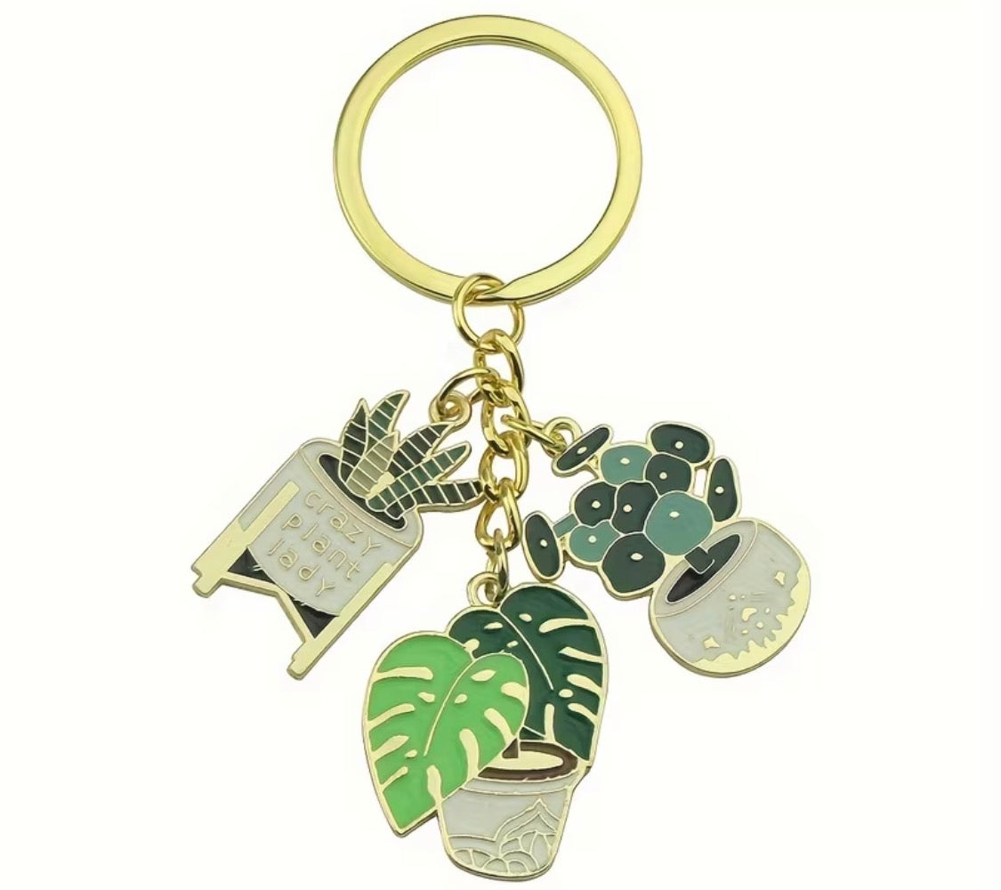 SUCCULENT MONSTERA LEAF KEYCHAIN FOR PLANT LOVERS