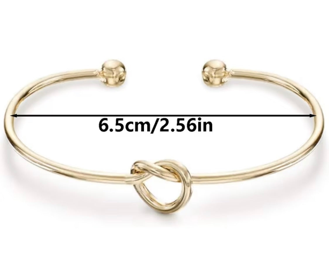 GOLD LOVE KNOT OPEN BRACELET