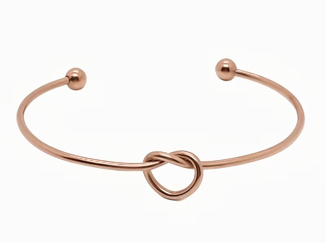 ROSE GOLD LOVE KNOT OPEN BRACELET