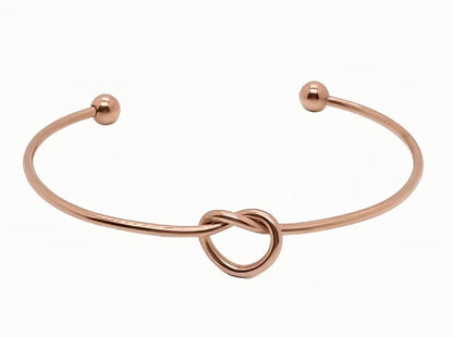 ROSE GOLD LOVE KNOT OPEN BRACELET