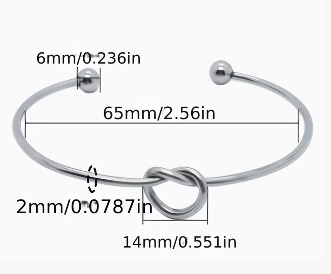 ROSE GOLD LOVE KNOT OPEN BRACELET