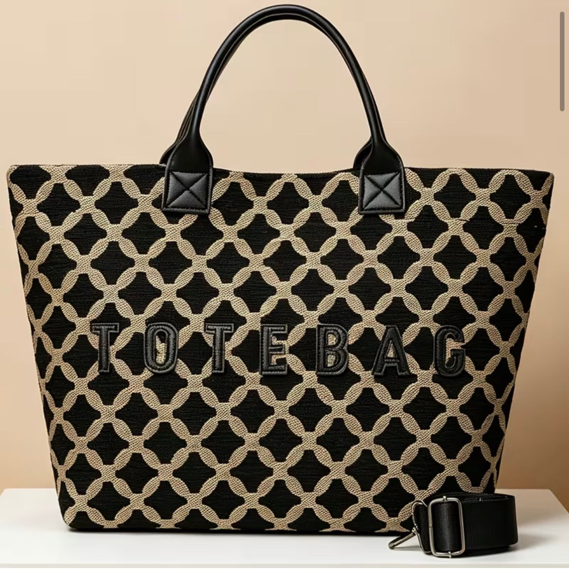 Rhombus Color Block Tote Bag