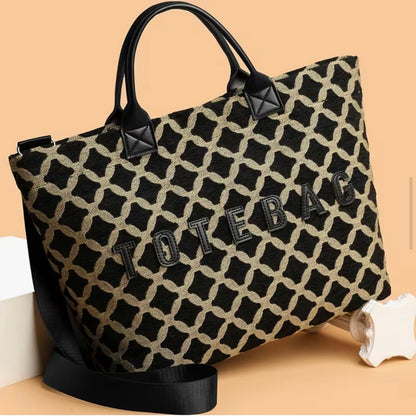 Rhombus Color Block Tote Bag