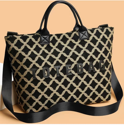 Rhombus Color Block Tote Bag