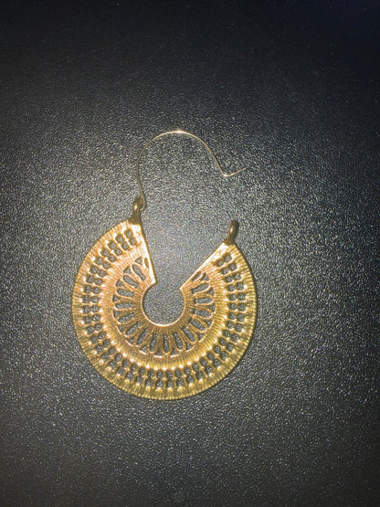 Gold-Tone Filigree Teardrop Hoop Earrings