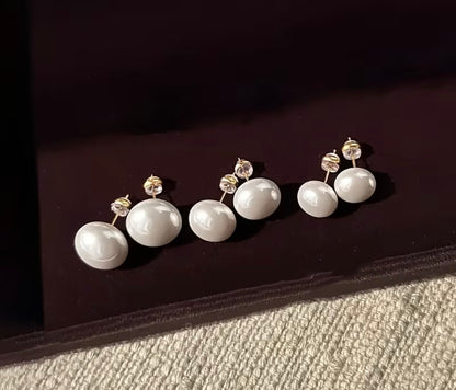 White Pearl-Look Stud Earrings