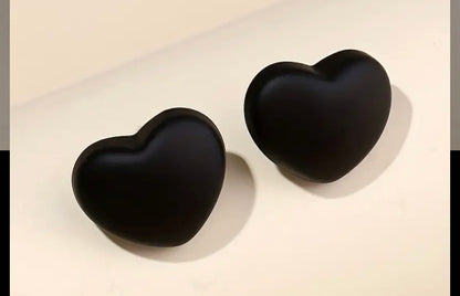 Black Heart Stud Earrings