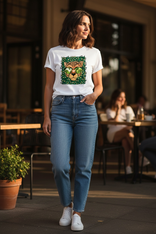 ADORABLE GREEN LEOPARD T-SHIRT
