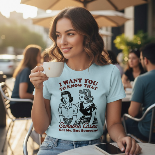 "I WANT YOU TO KNOW SOMEONE CARE, NOT ME BUT SOMEONE" T-SHIRT