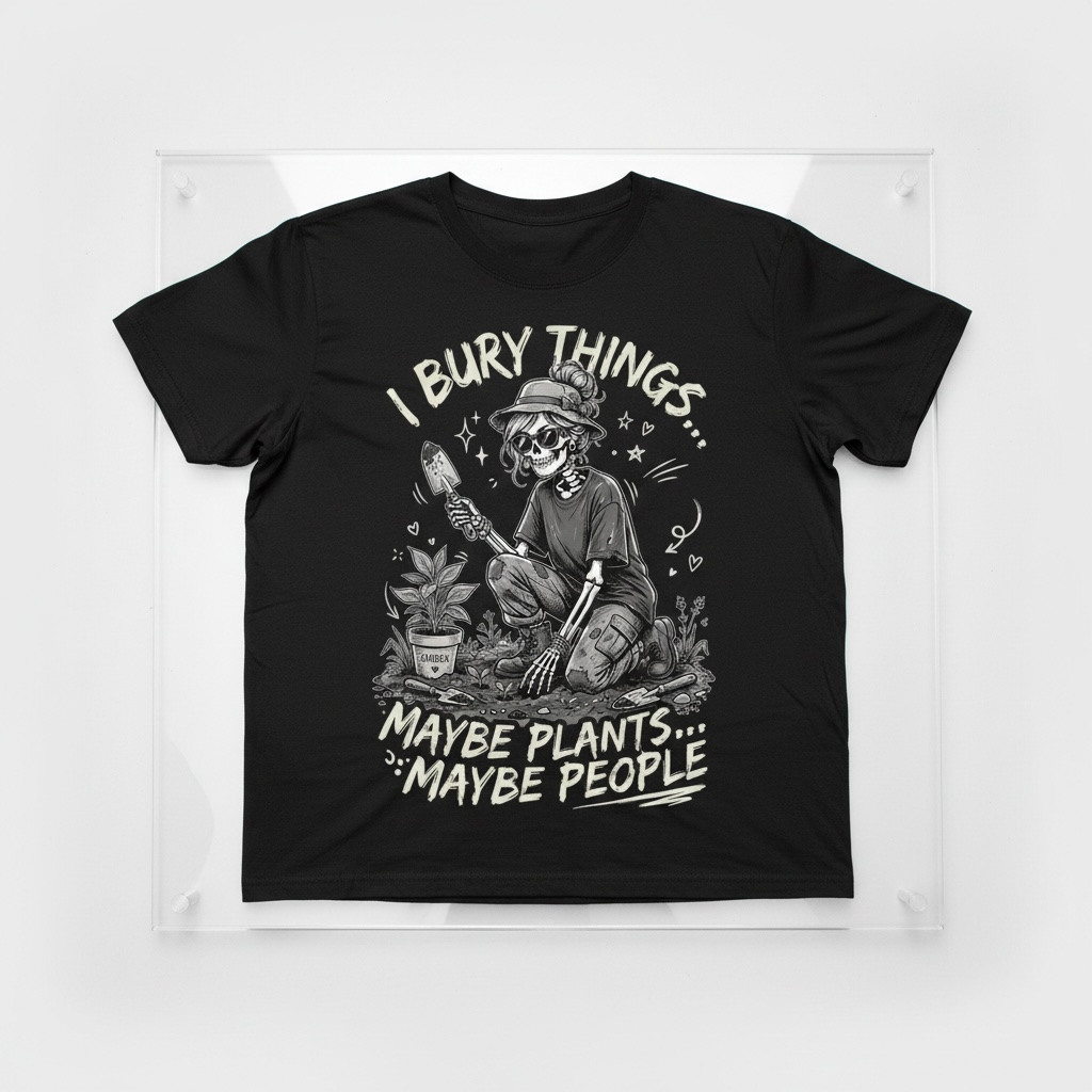 "I BURY THINGS... MAYBE PLANTS... MAYBE PEOPLE" T-SHIRT
