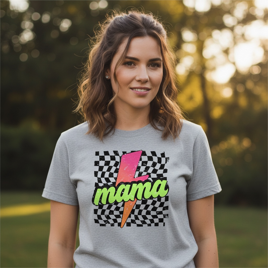 CHECKERED MAMA T-SHIRT