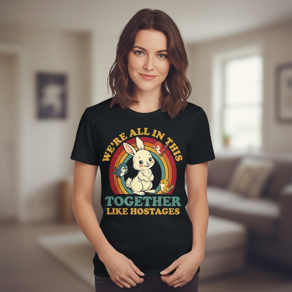 "WE'RE ALL IN THIS TOGETHER LIKE HOSTAGES" T-SHIRT