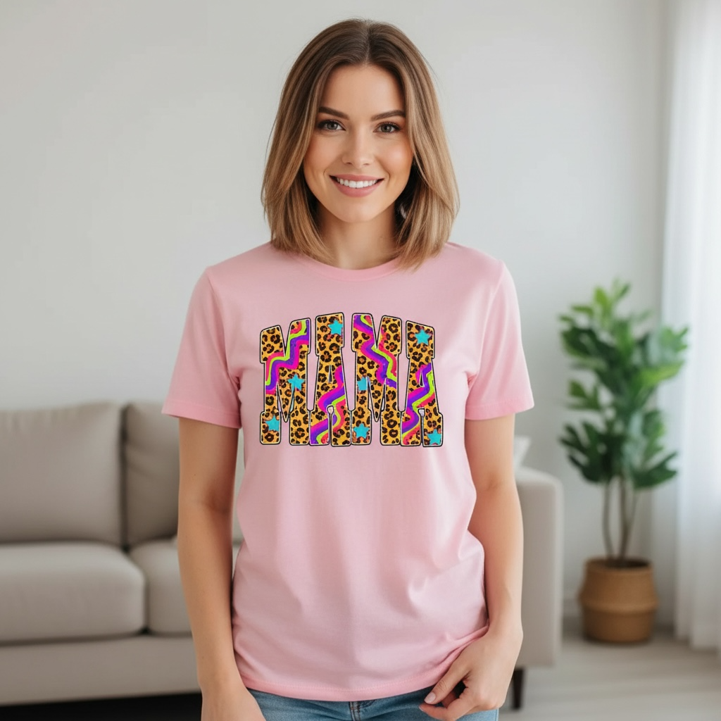 COLORFUL LEOPARD MAMA T-SHIRT