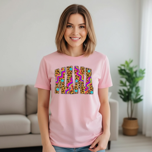 COLORFUL LEOPARD MAMA T-SHIRT