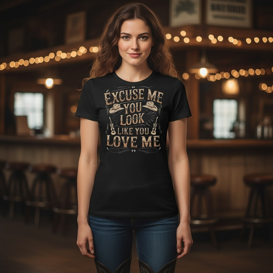 " EXCUSE ME YOU LOOK LIKE YOU LOVE ME" T-SHIRT