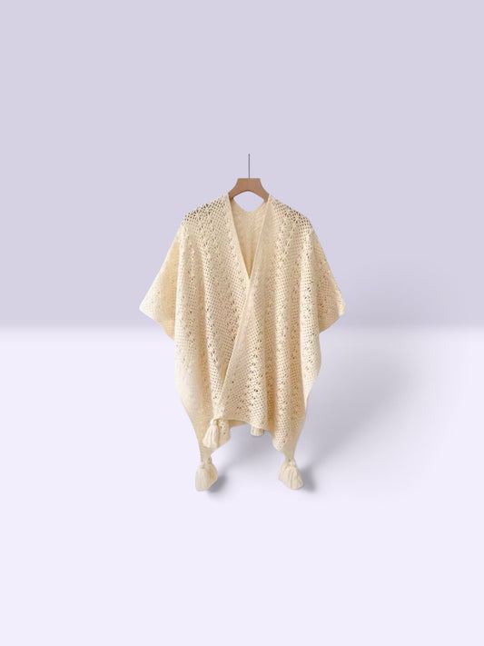 IVORY KNITTED CASUAL CARDIGAN CLOAK