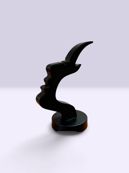 BLACK SIDE FACE SHAPED GLASSES HOLDER