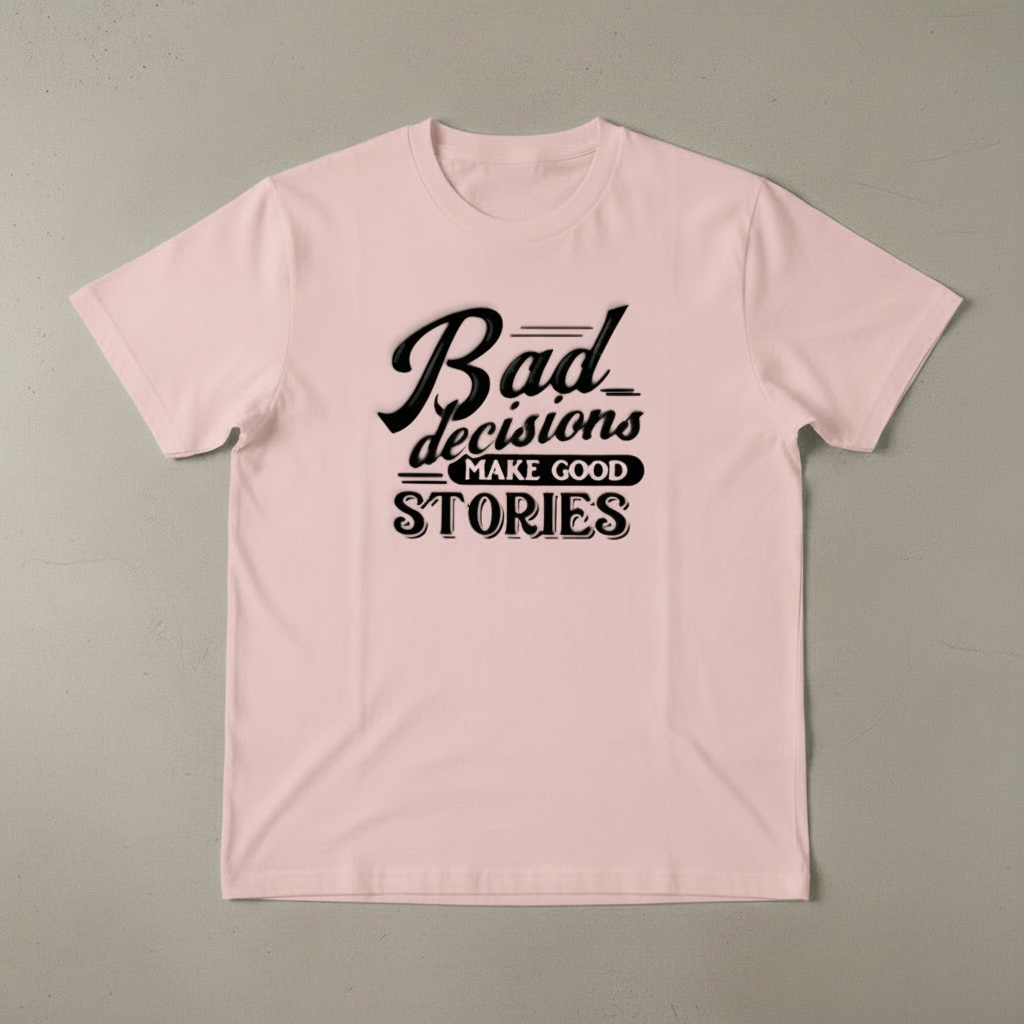 "BAD DECISIONS MAKE GOOD STORIES" T-SHIRT