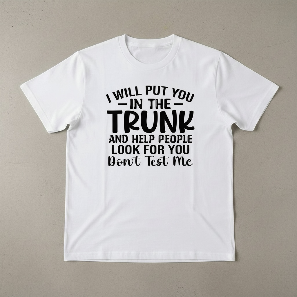 "I WILL PUT YOU IN A TRUNK " T-SHIRT
