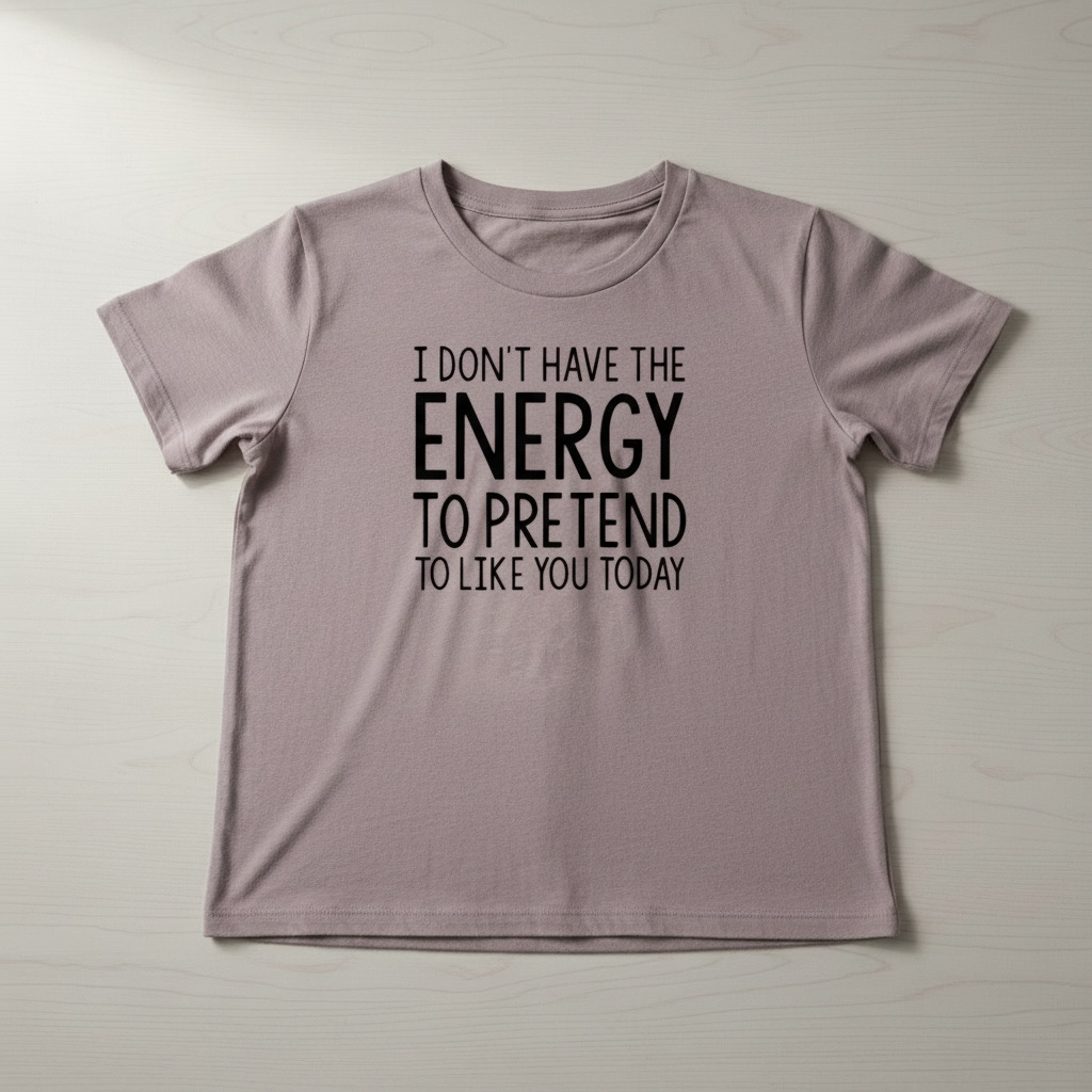 "I DON'T HAVE THE ENERGY TO PRETEND TO LIKE YOU TODAY" T-SHIRT