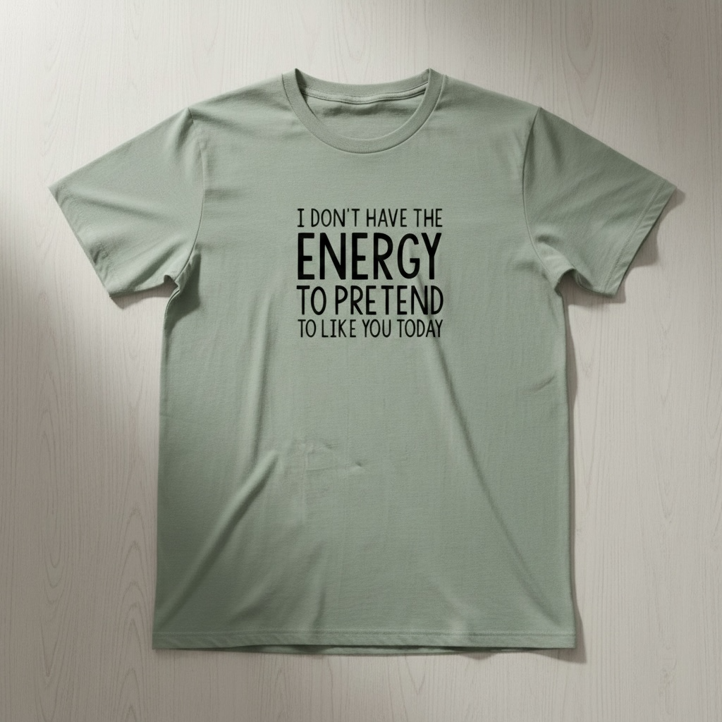"I DON'T HAVE THE ENERGY TO PRETEND TO LIKE YOU TODAY" T-SHIRT