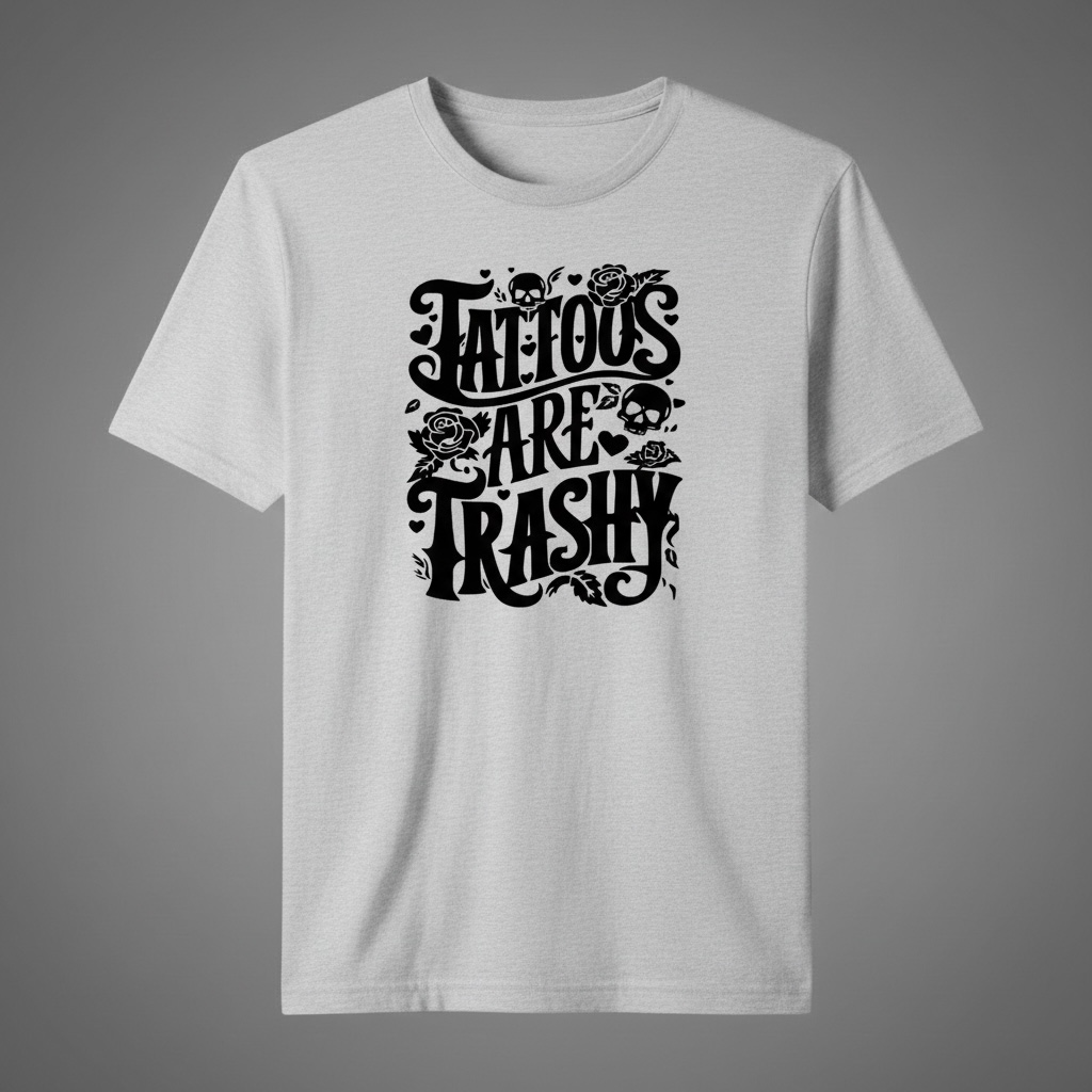 "TATTOO'S ARE TRASHY" T-SHIRT
