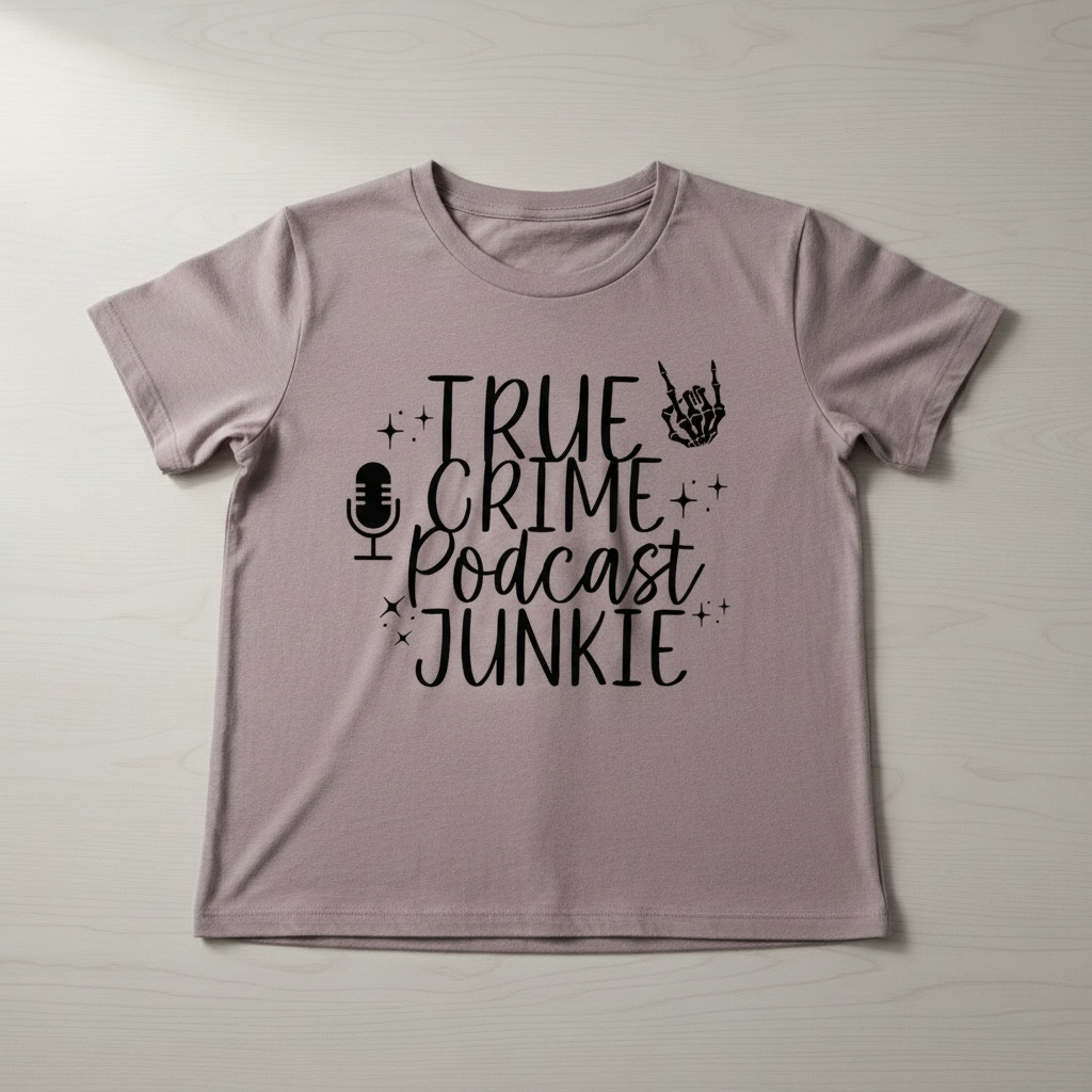"TRUE CRIME PODCAST JUNKIE"T-SHIRT