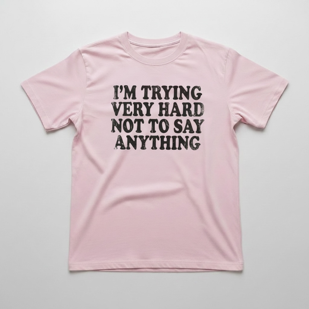 "I'M TRYING VERY HARD NOT TO SAY ANYTHING"T-SHIRT