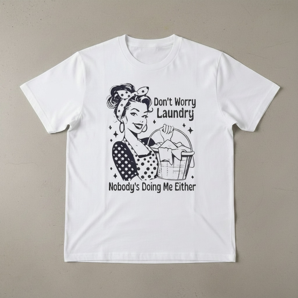"DON'T WORRY LAUNDRY NOBODY'S DOING ME EITHER" T-SHIRT