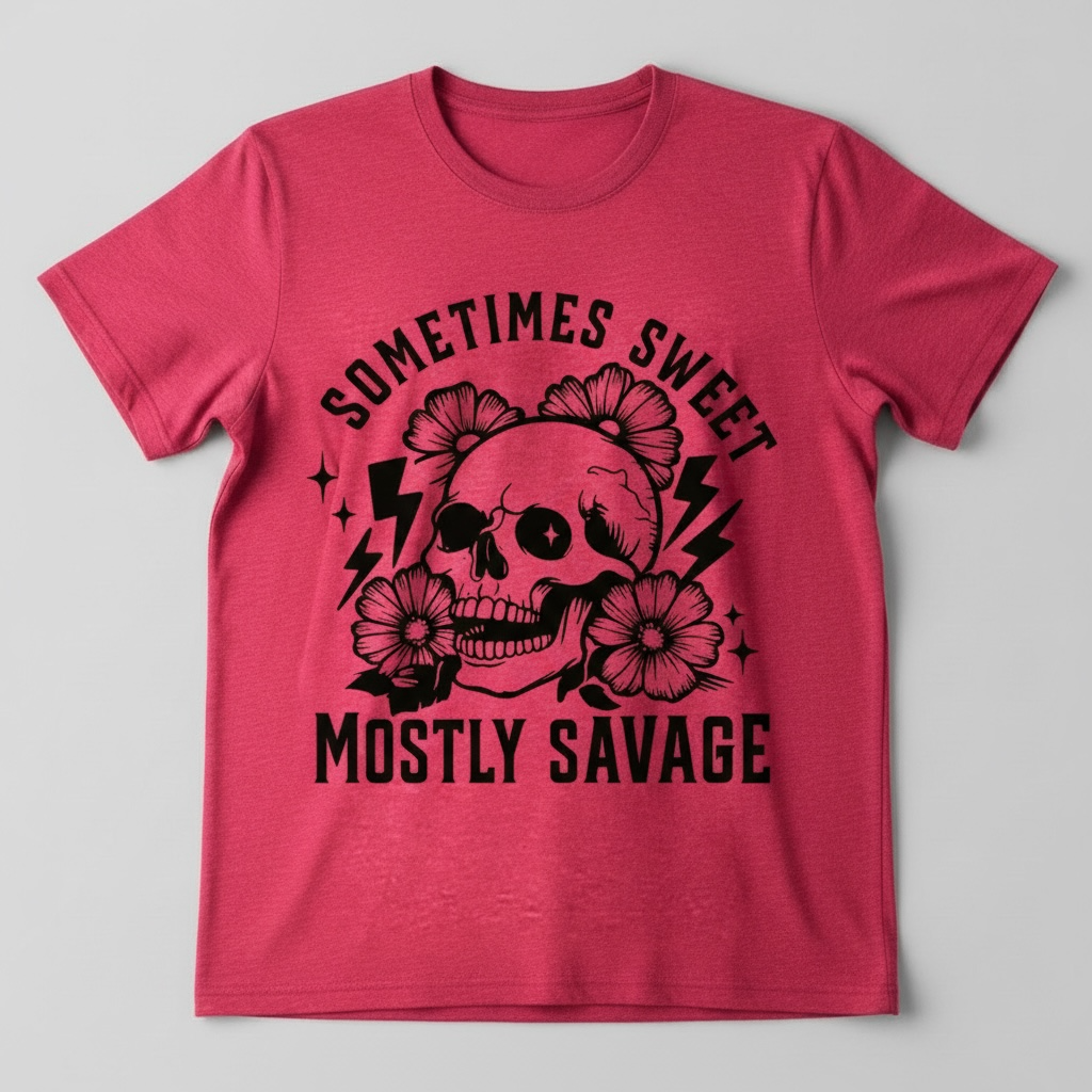 "SOMETIMES SWEET, MOSTLY SAVAGE" T-SHIRT