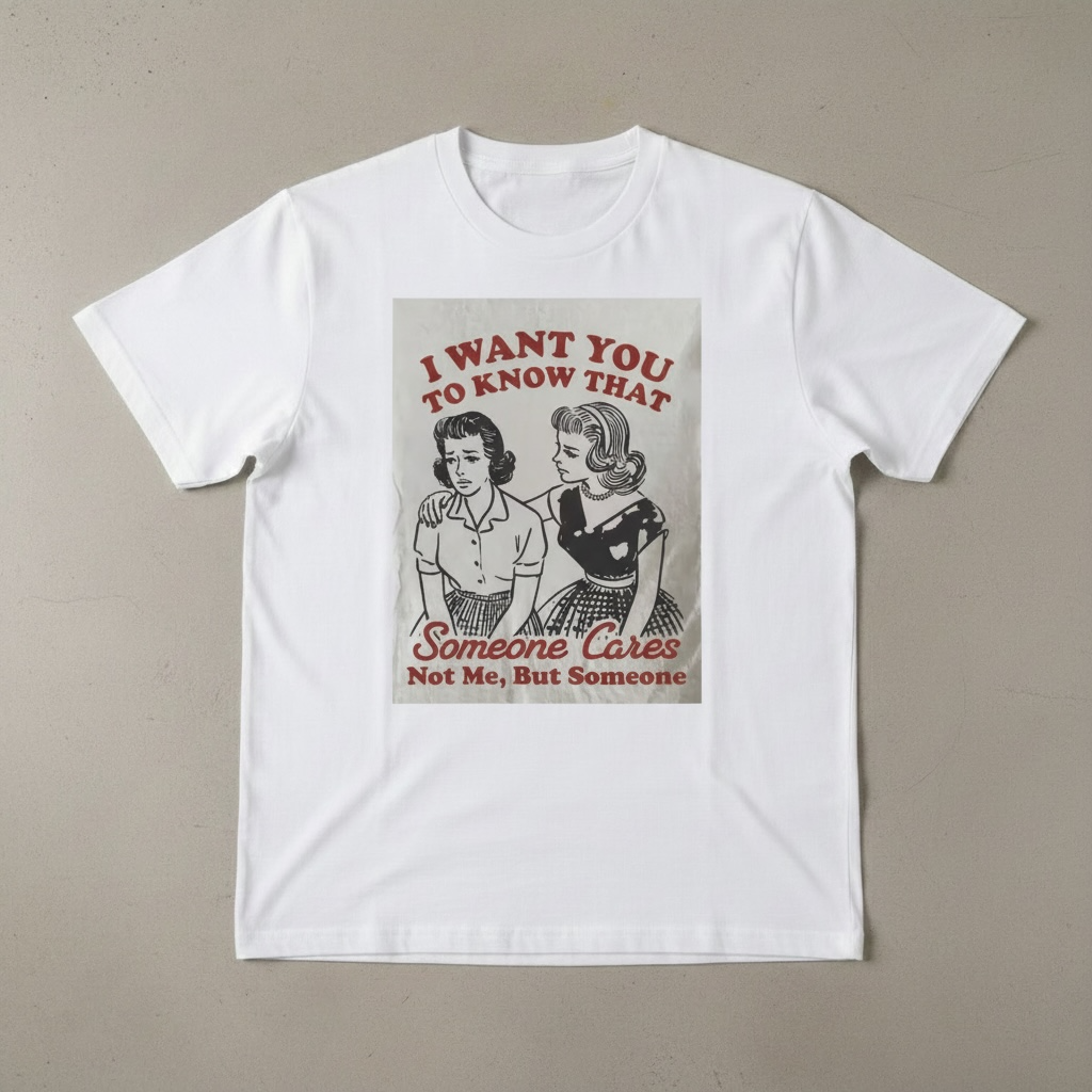 "I WANT YOU TO KNOW SOMEONE CARE, NOT ME BUT SOMEONE" T-SHIRT