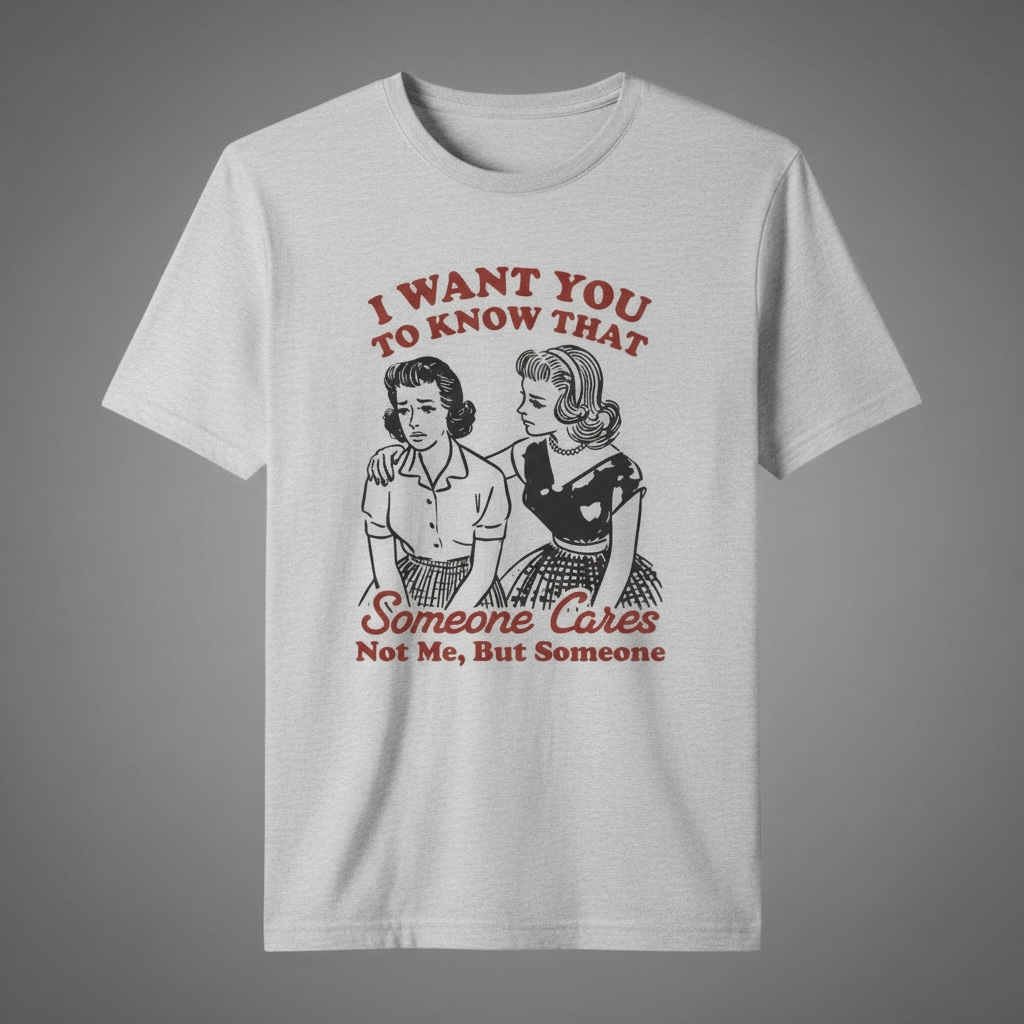 "I WANT YOU TO KNOW SOMEONE CARE, NOT ME BUT SOMEONE" T-SHIRT