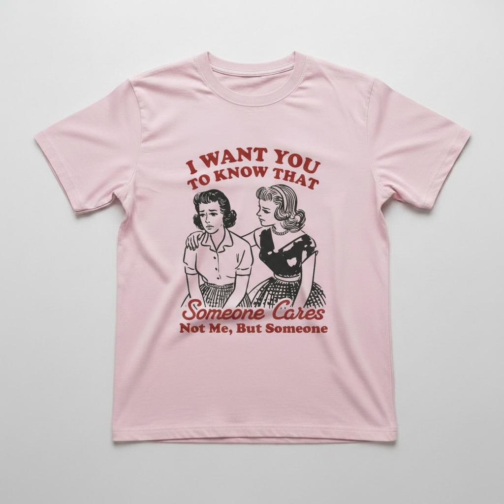 "I WANT YOU TO KNOW SOMEONE CARE, NOT ME BUT SOMEONE" T-SHIRT