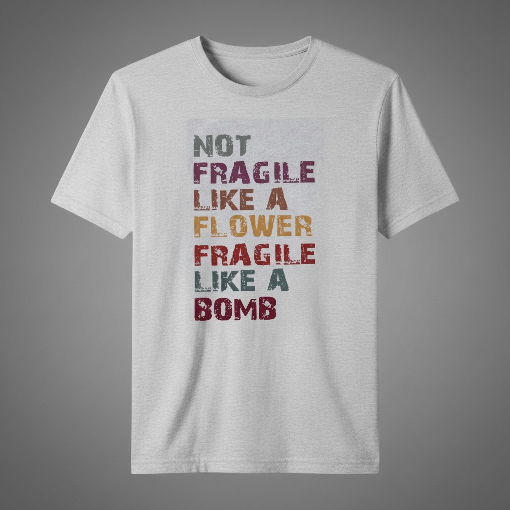 "NOT FRAGILE LIKE A FLOWER, FRAGILE LIKE A BOMB" T-SHIRT