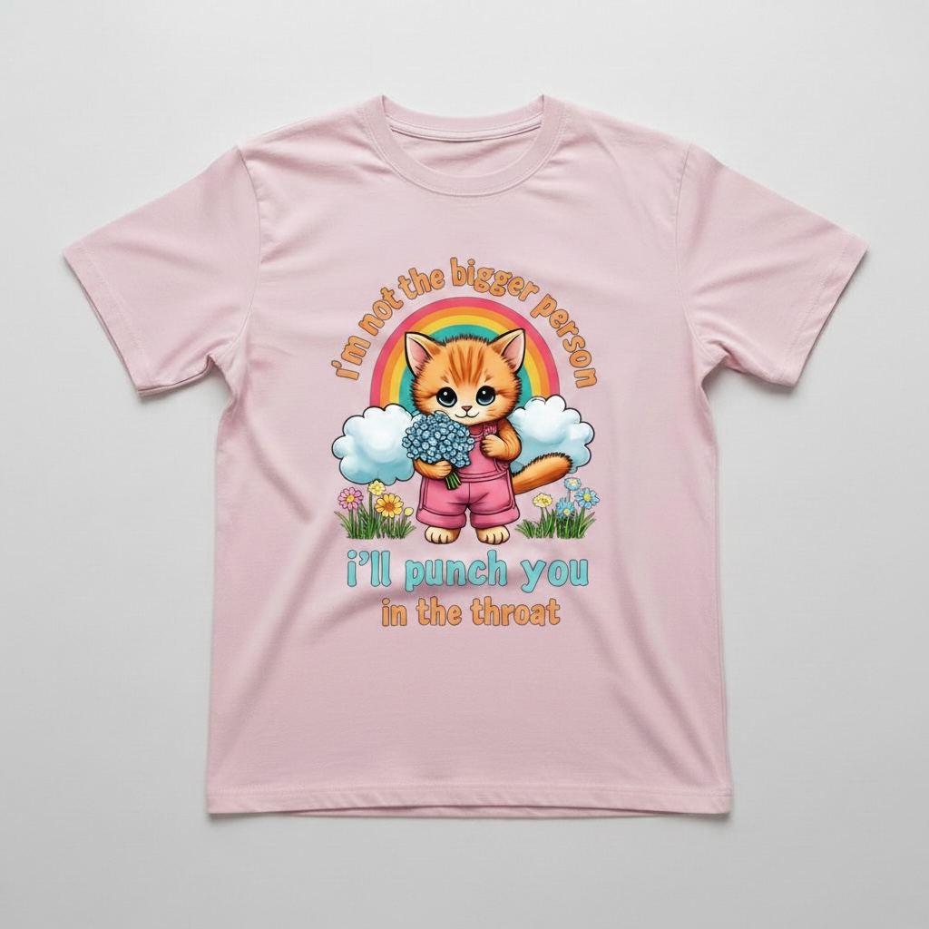 FUNNY "I'M NOT THE BIGGER PERSON, I'LL PUNCH YOU IN THE THROAT T-SHIRT