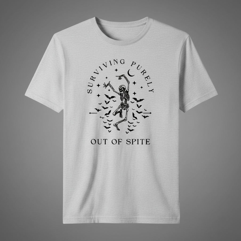 "SURVIVING PURELY OUT OF SPITE" T-SHIRT