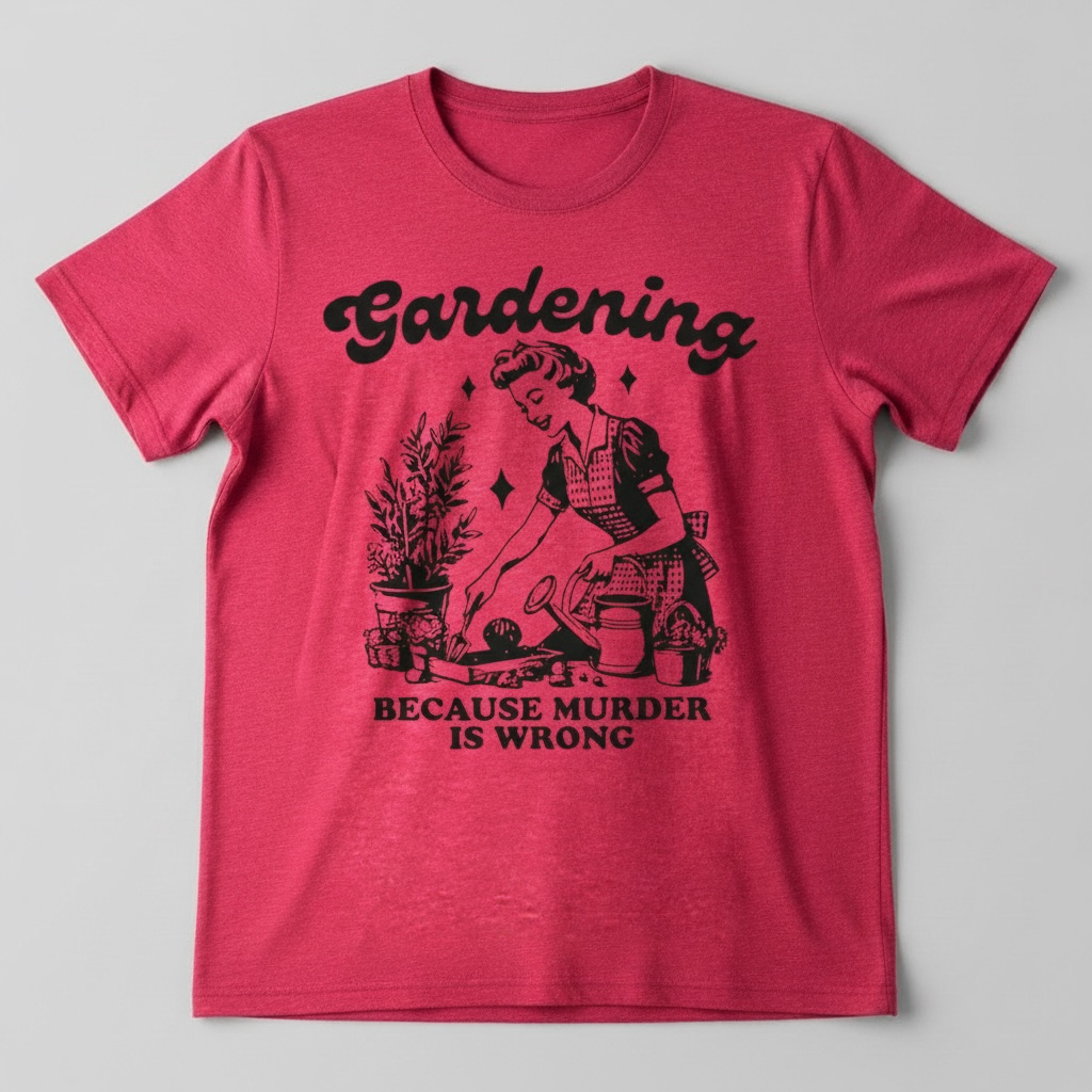 "GARDENING BECAUSE MURDER IS WRONG"T-SHIRT