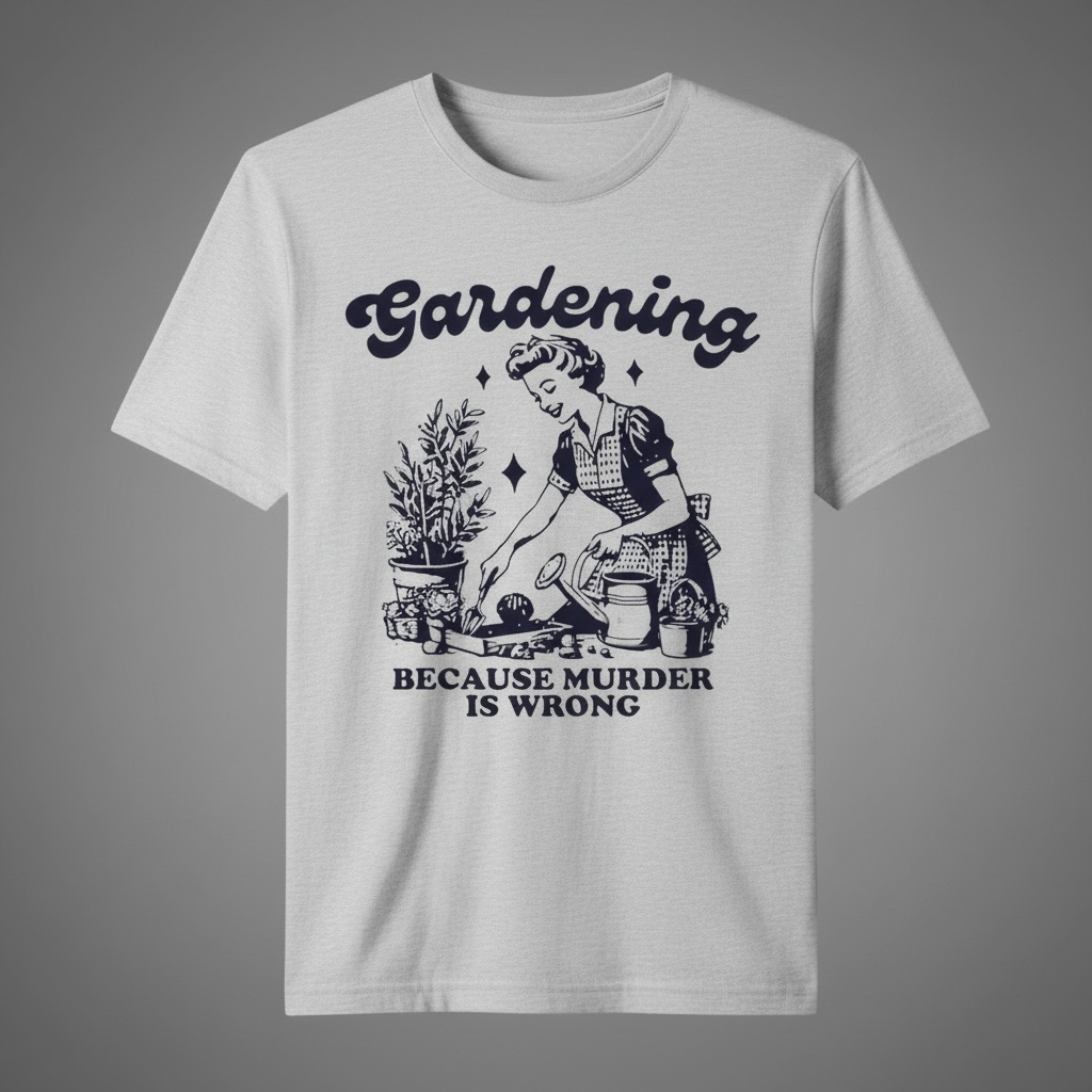 "GARDENING BECAUSE MURDER IS WRONG"T-SHIRT