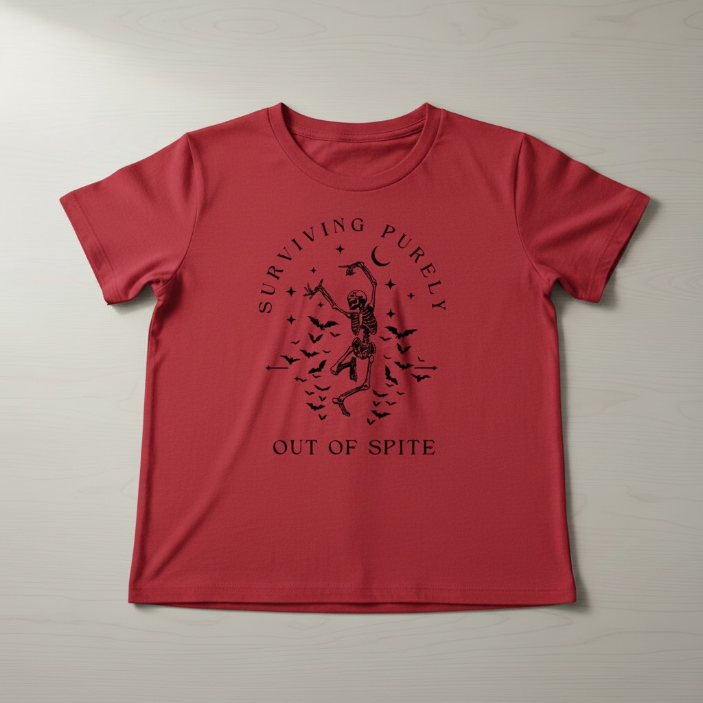 "SURVIVING PURELY OUT OF SPITE" T-SHIRT
