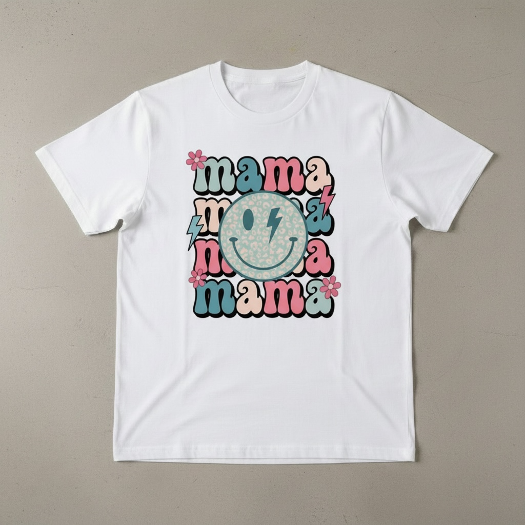 SMILEY FACE MAMA T-SHIRT